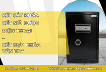 Két sắt khóa kết nối điện thoại và mở bằng vân tay