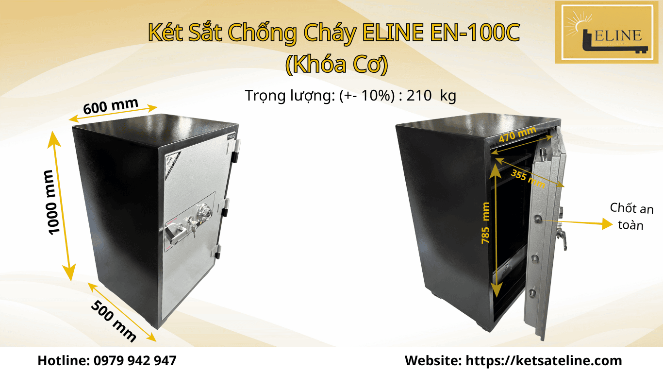 Két Sắt Chống Cháy ELINE EN-100C  (Khóa Cơ)