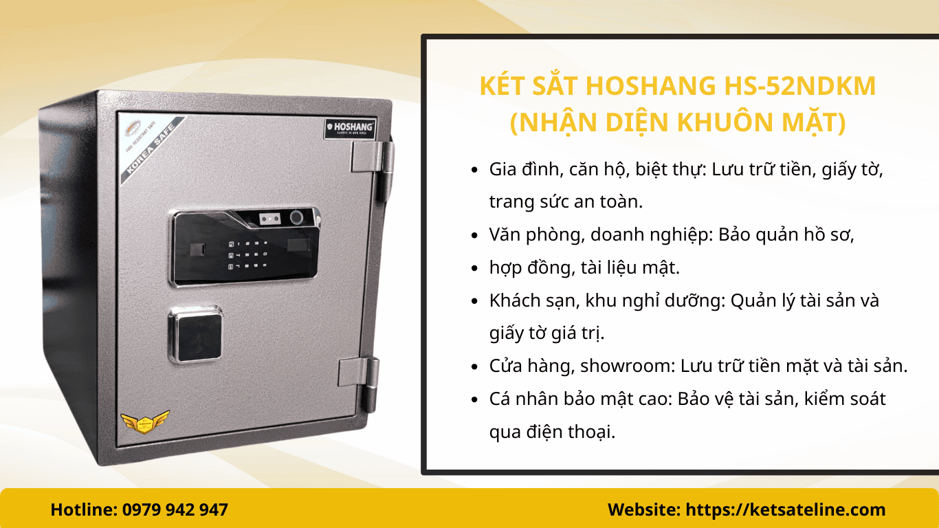 Két sắt chống cháy HOSHANG HS-52NDKM (khóa cảm biến)