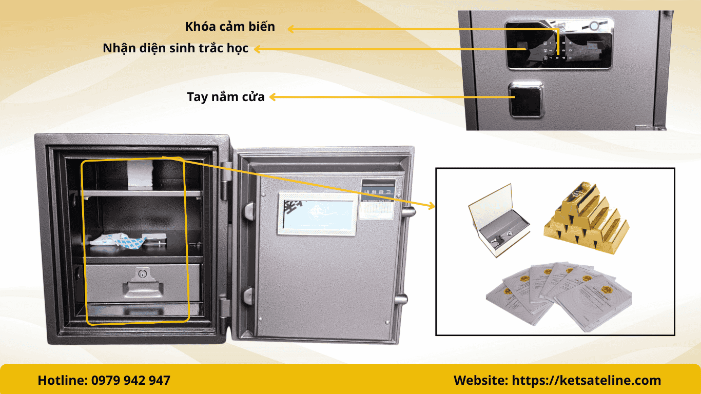 Két sắt chống cháy HOSHANG HS-52NDKM (khóa cảm biến)