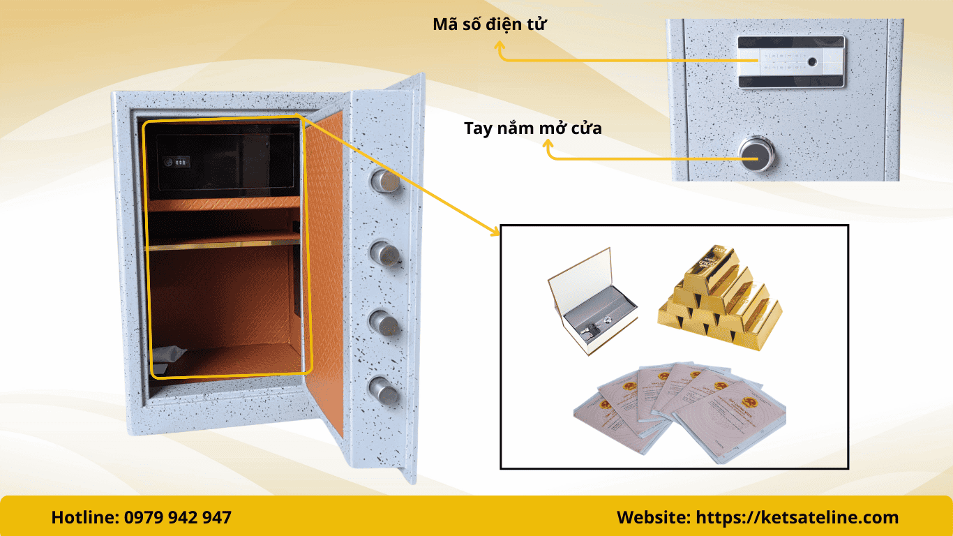 Két sắt HOSHANG HS-600V8 (khóa điện tử kết nối điện thoại) 