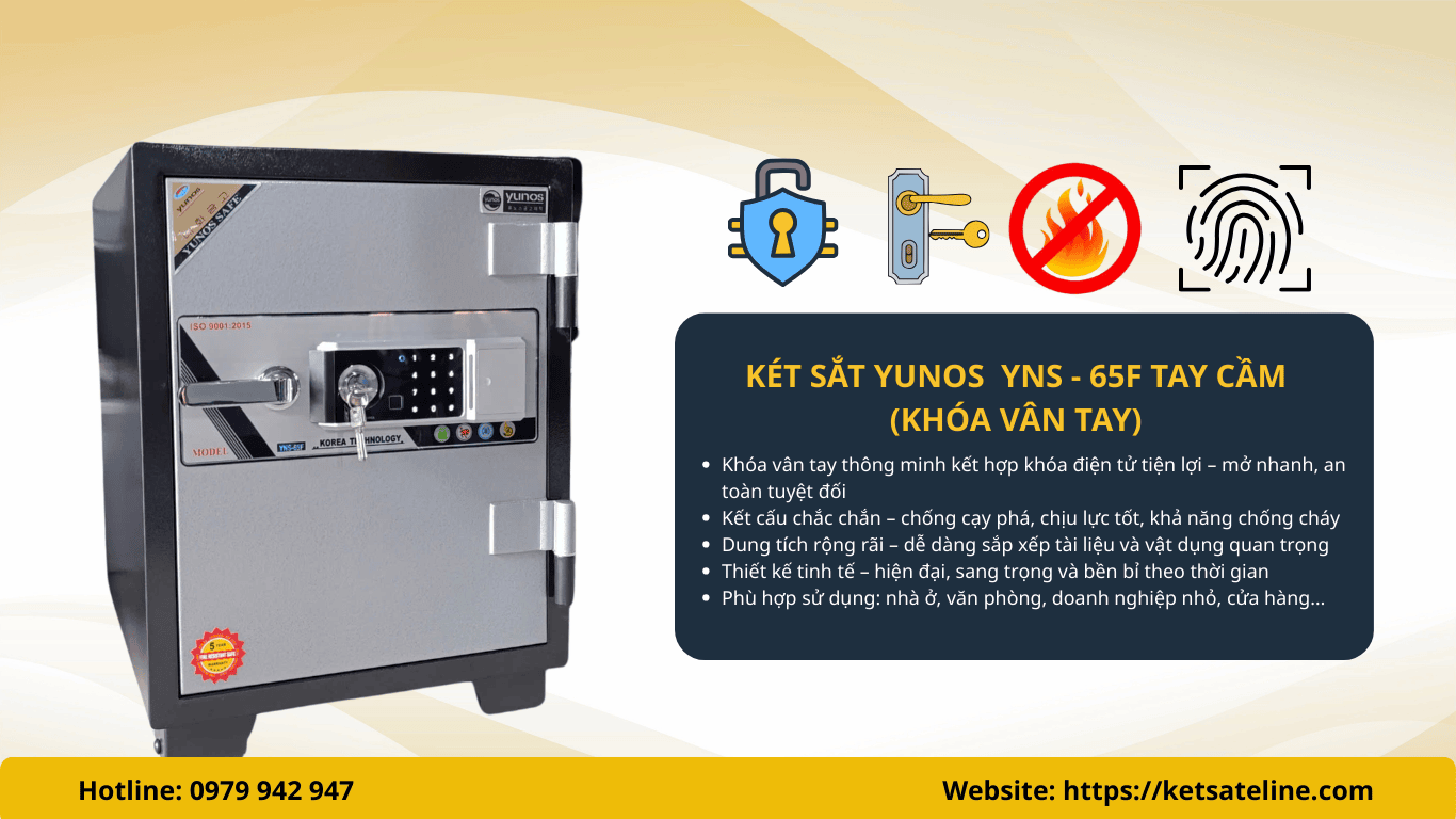 Két sắt chống cháy YUNOS YNS – 65F khóa vân tay