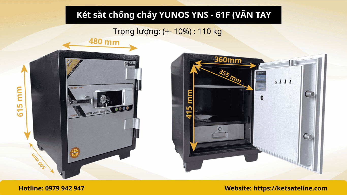 Két sắt chống cháy YUNOS YNS-61F (khóa vân tay)