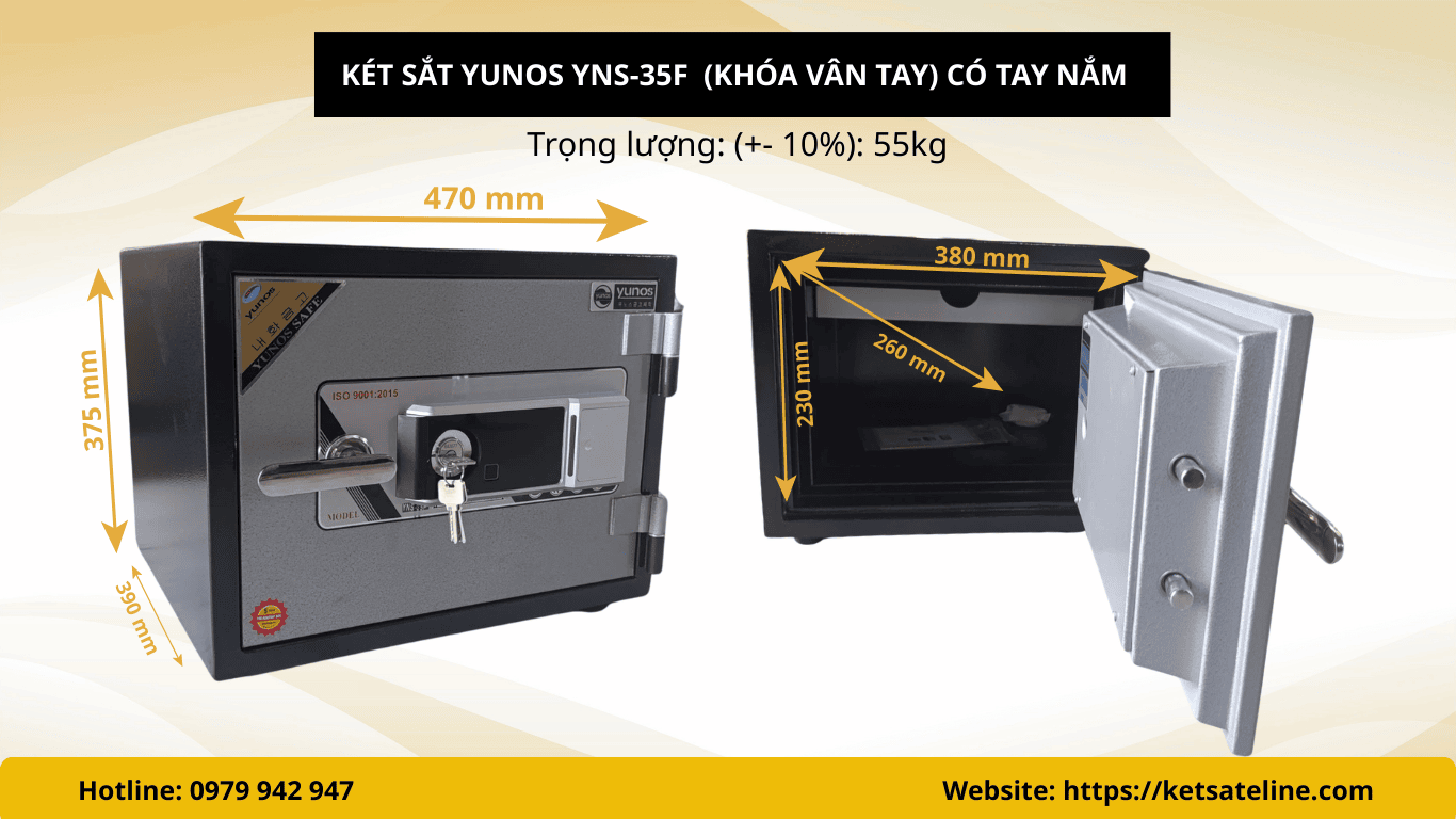 Két sắt chống cháy YUNOS YNS-35F (khóa vân tay)