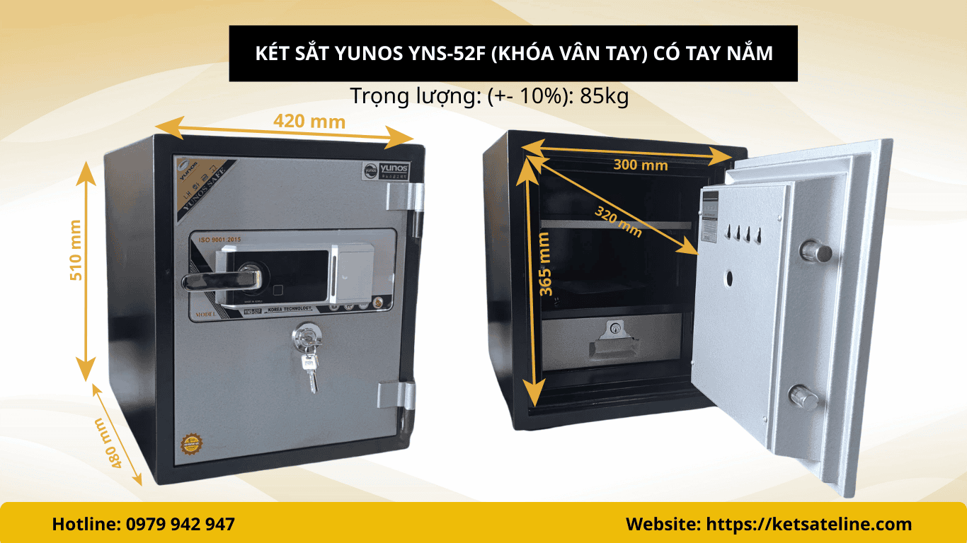 Két sắt chống cháy YUNOS YNS-52F (khóa vân tay)