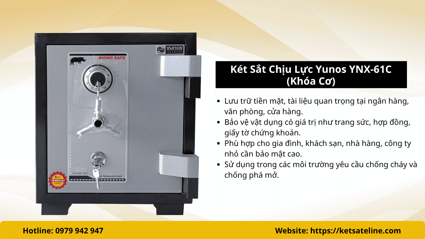 Két Sắt Chịu Lực Yunos YNX-61C (Khóa Cơ)