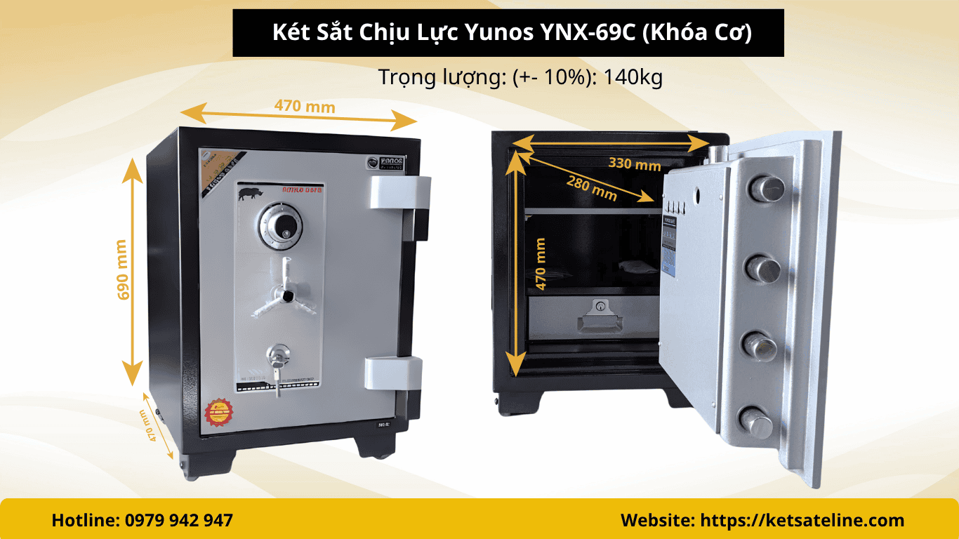 Két Sắt Chịu Lực Yunos YNX-69C (Khóa Cơ) 