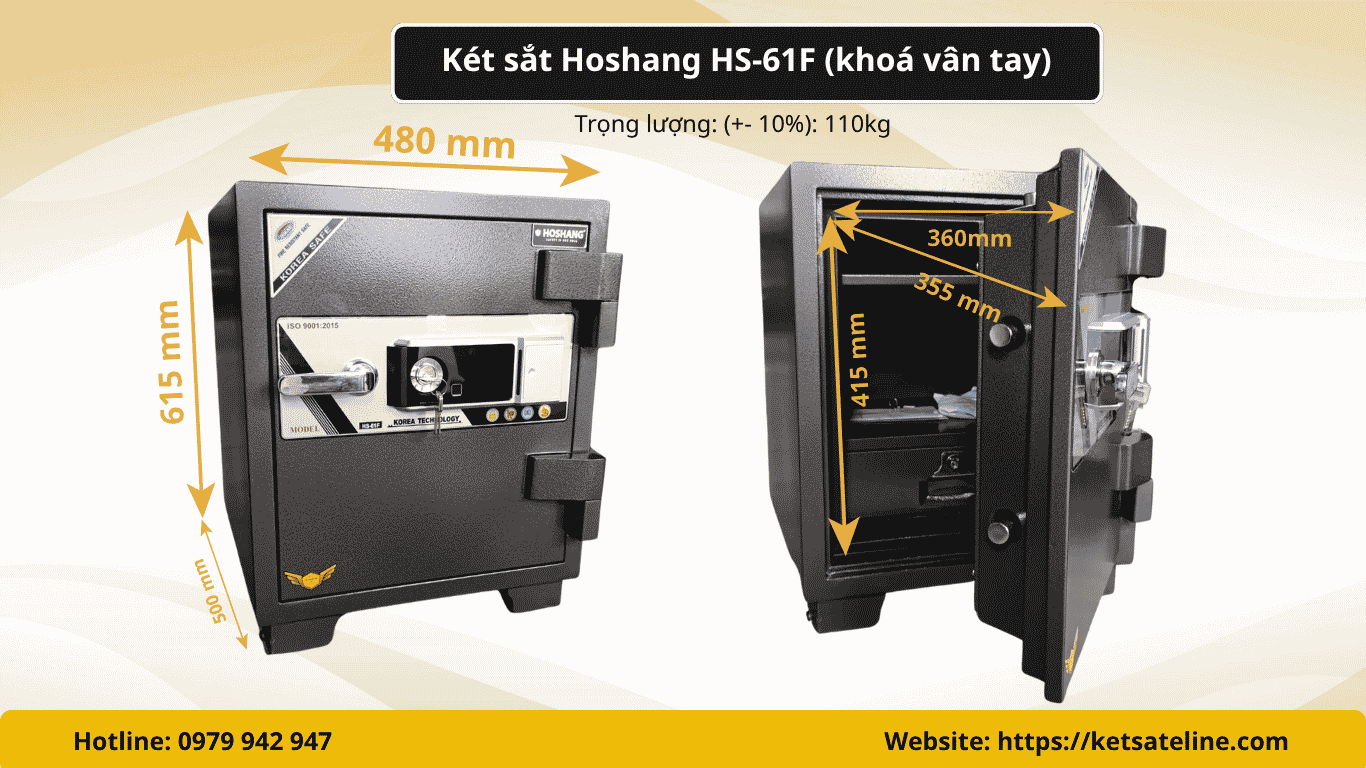 Két sắt Hoshang HS-61F (khoá vân tay)
