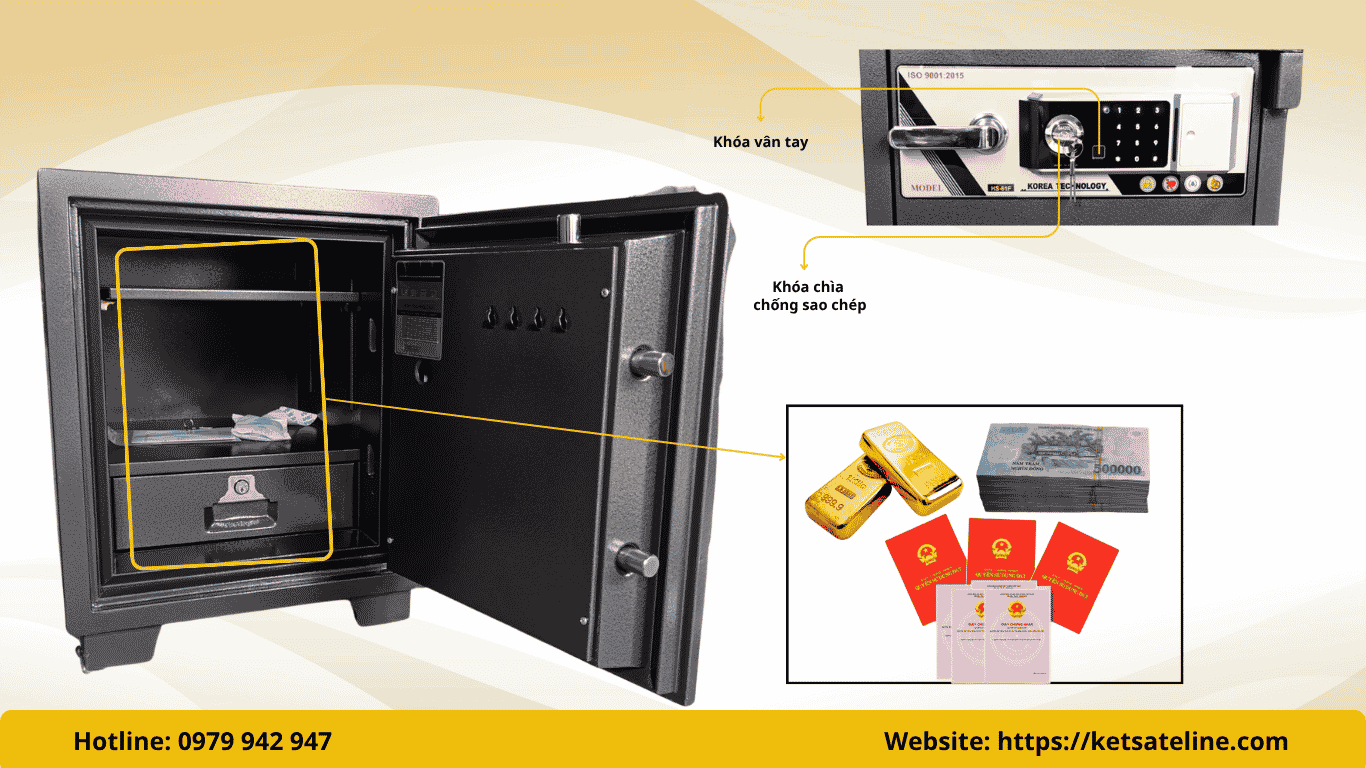 Két sắt Hoshang HS-61F (khoá vân tay)
