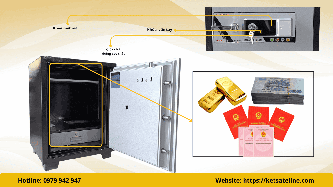 Két sắt chống cháy Hoshang HS-76F (Khóa vân tay) 