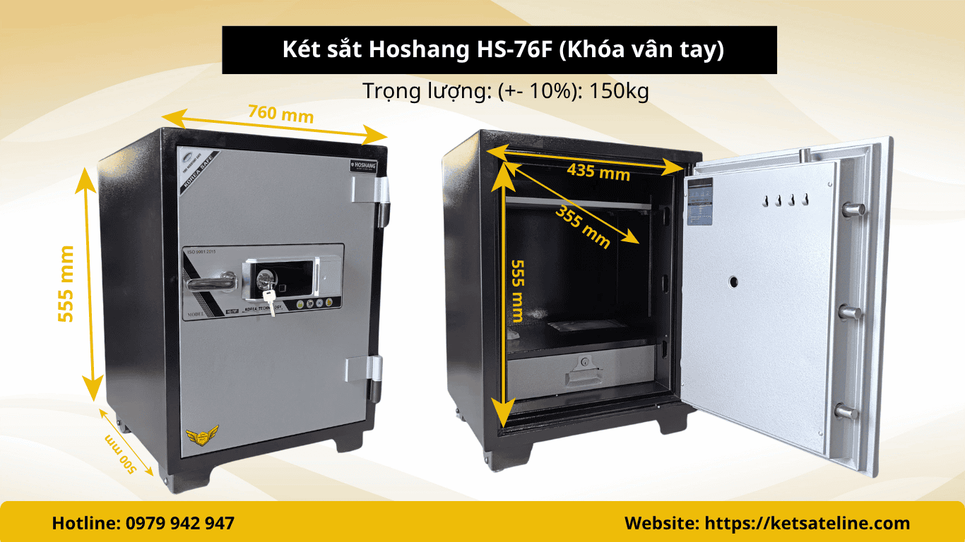Két sắt chống cháy Hoshang HS-76F (Khóa vân tay) 