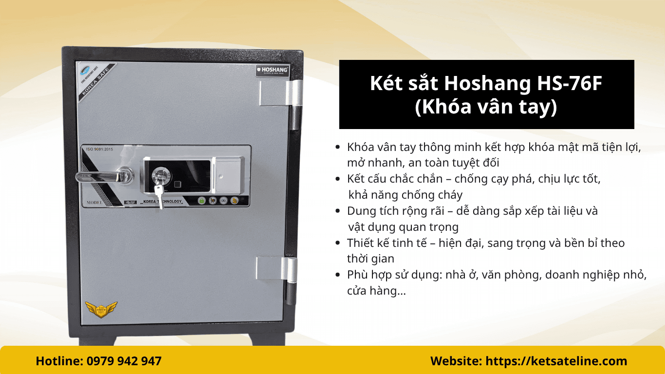 Két sắt chống cháy Hoshang HS-76F (Khóa vân tay) 
