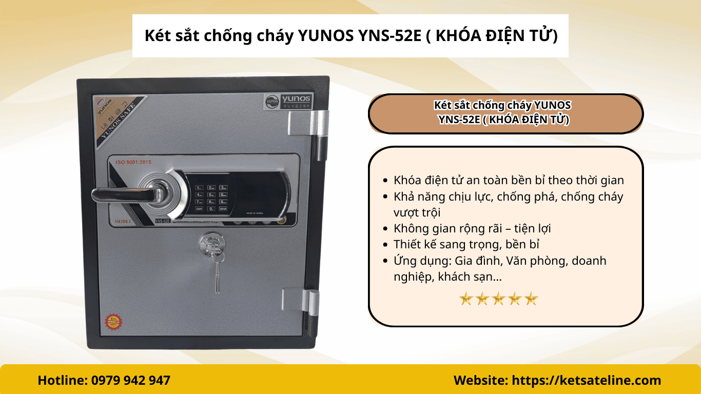 Két sắt chống cháy YUNOS YNS-52E ( KHÓA ĐIỆN TỬ)