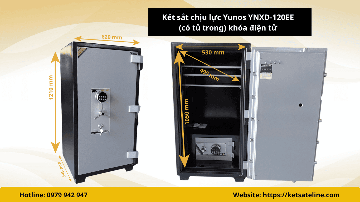 Két sắt chịu lực Yunos YNXD-120EE (có tủ trong) khóa điện tử