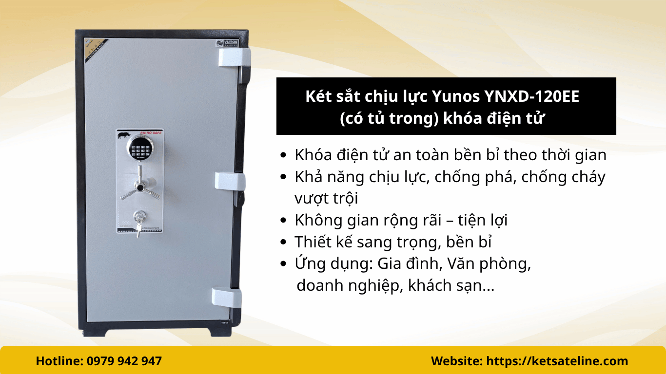 Két sắt chịu lực Yunos YNXD-120EE (có tủ trong) khóa điện tử