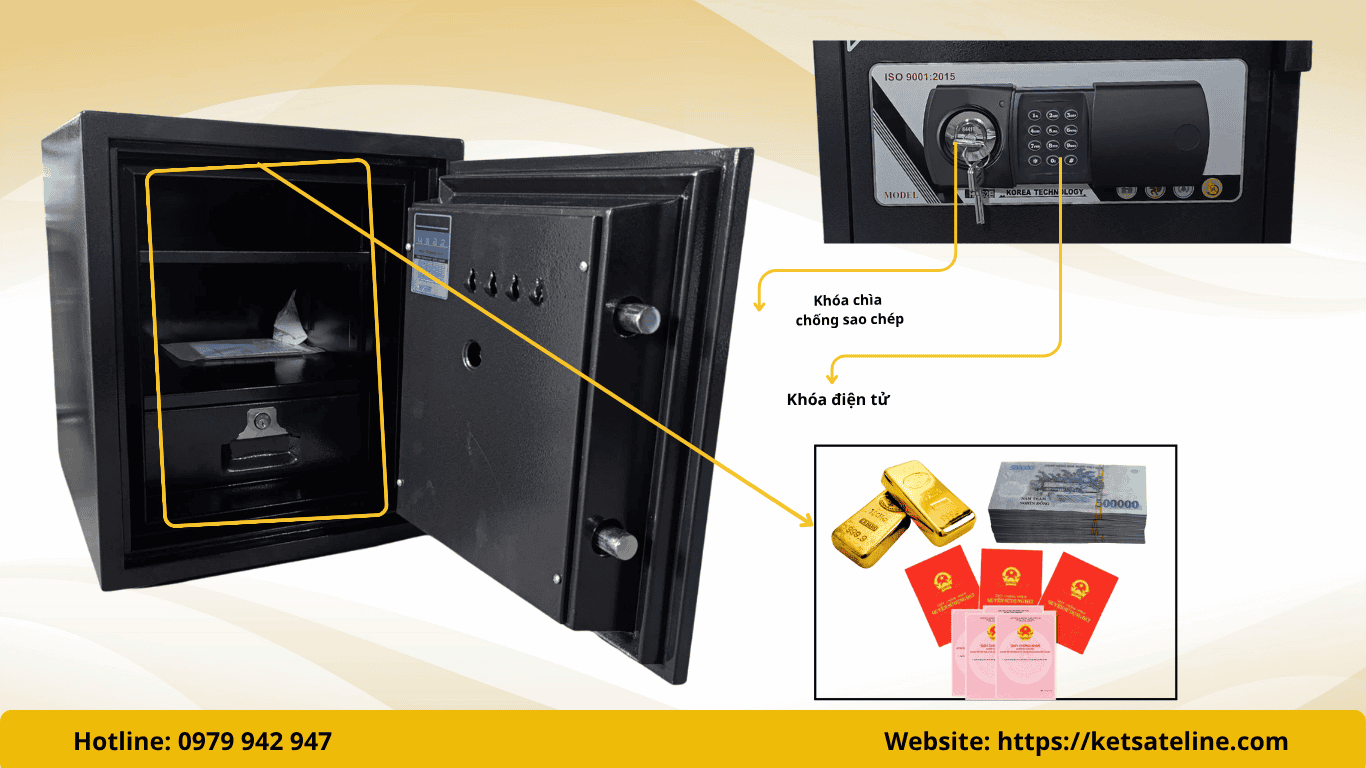 Két sắt chống cháy Hoshang HS-52E (khóa điện tử)