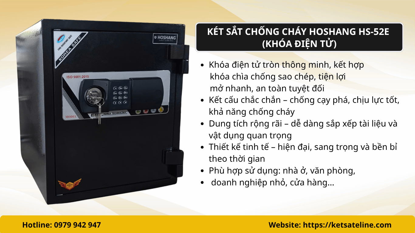 Két sắt chống cháy Hoshang HS-52E (khóa điện tử)