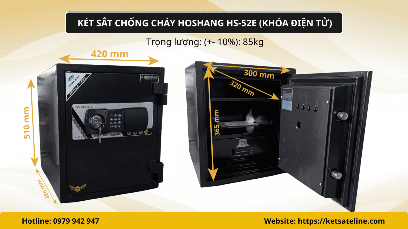 Két sắt chống cháy Hoshang HS-52E (khóa điện tử)