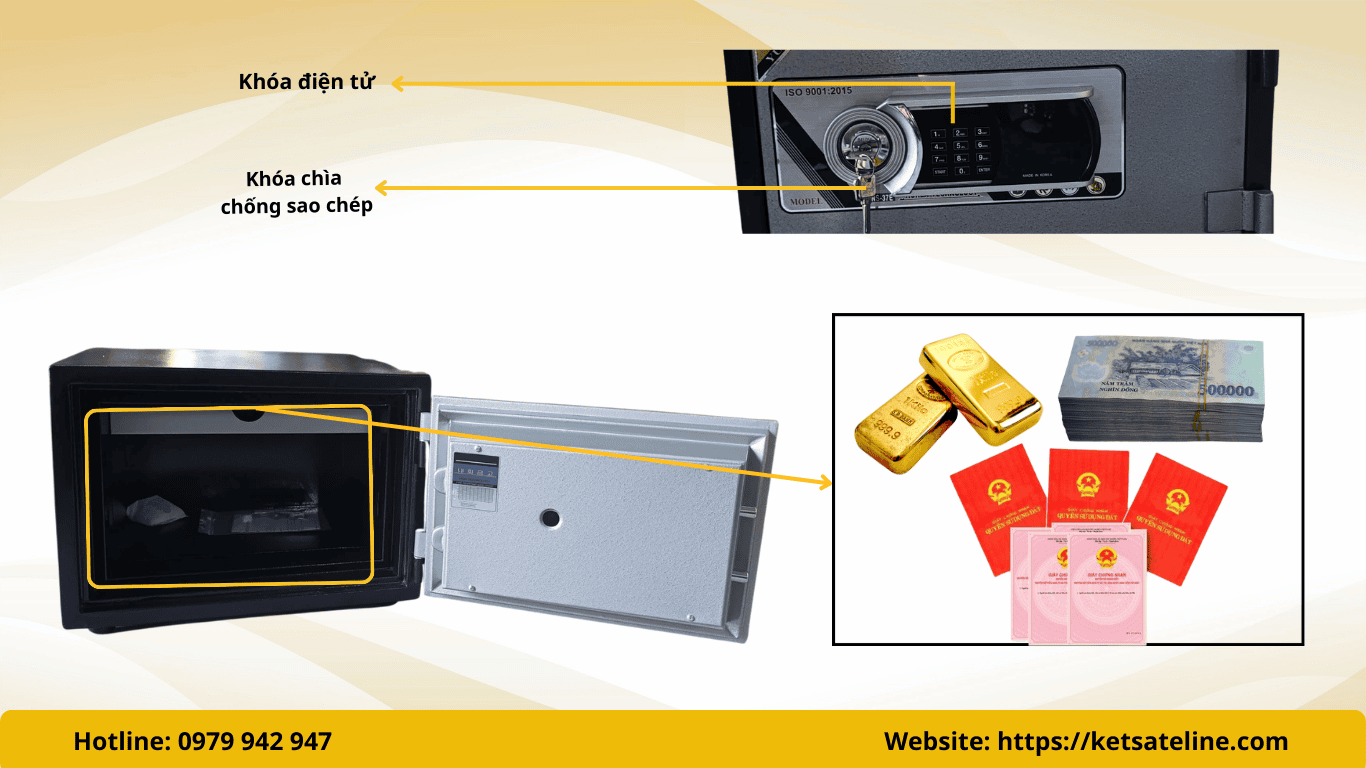 Két sắt chống cháy YUNOS YNS-37E (KHÓA ĐIỆN TỬ)