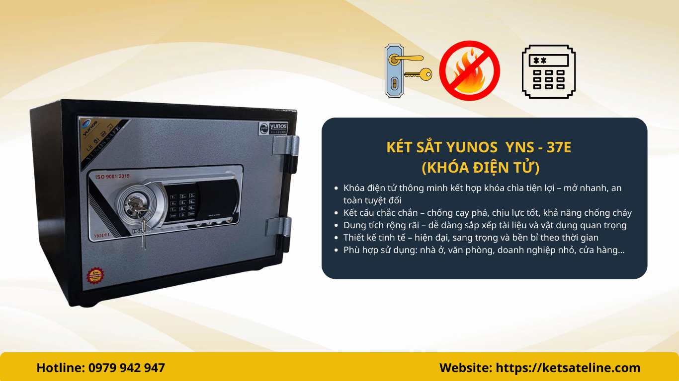 Két sắt chống cháy YUNOS YNS-37E (KHÓA ĐIỆN TỬ)