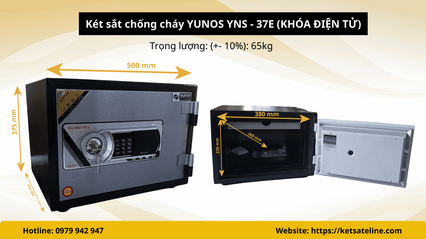 Két sắt chống cháy YUNOS YNS-37E (KHÓA ĐIỆN TỬ)