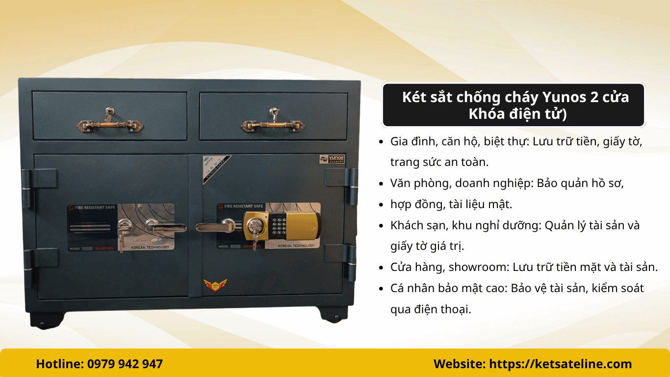 Két sắt chống cháy Yunos 2 cửa