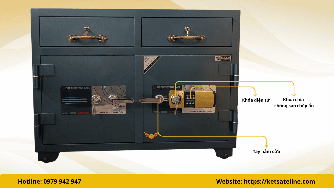 Két sắt chống cháy Yunos 2 cửa