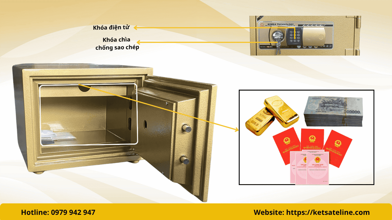 Két sắt chống cháy Yunos YNS-35E (khóa điện tử)