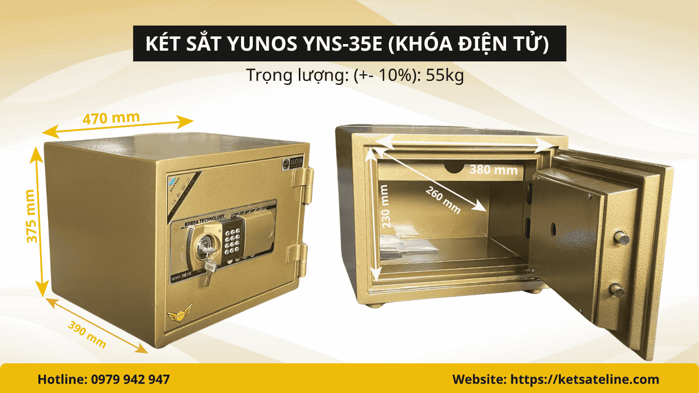 Két sắt chống cháy Yunos YNS-35E (khóa điện tử)