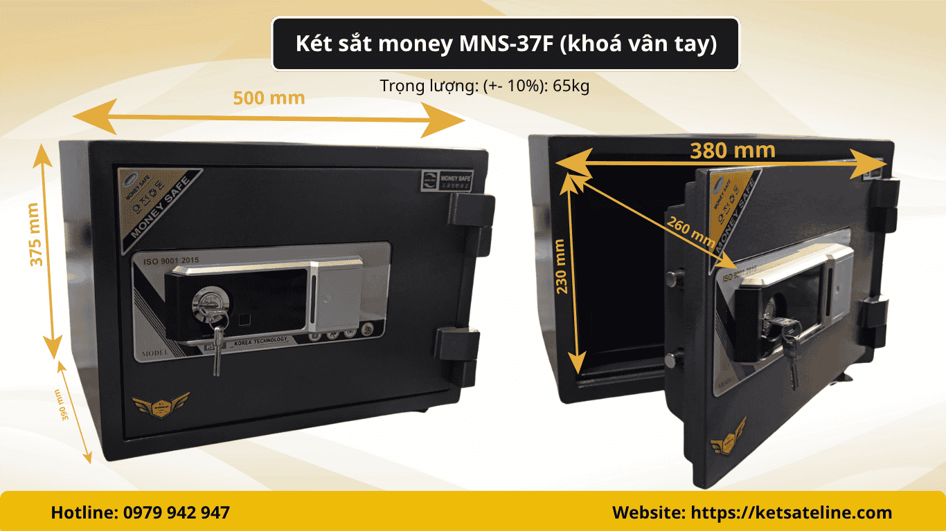 Két sắt money MNS-37F  (khoá vân tay)