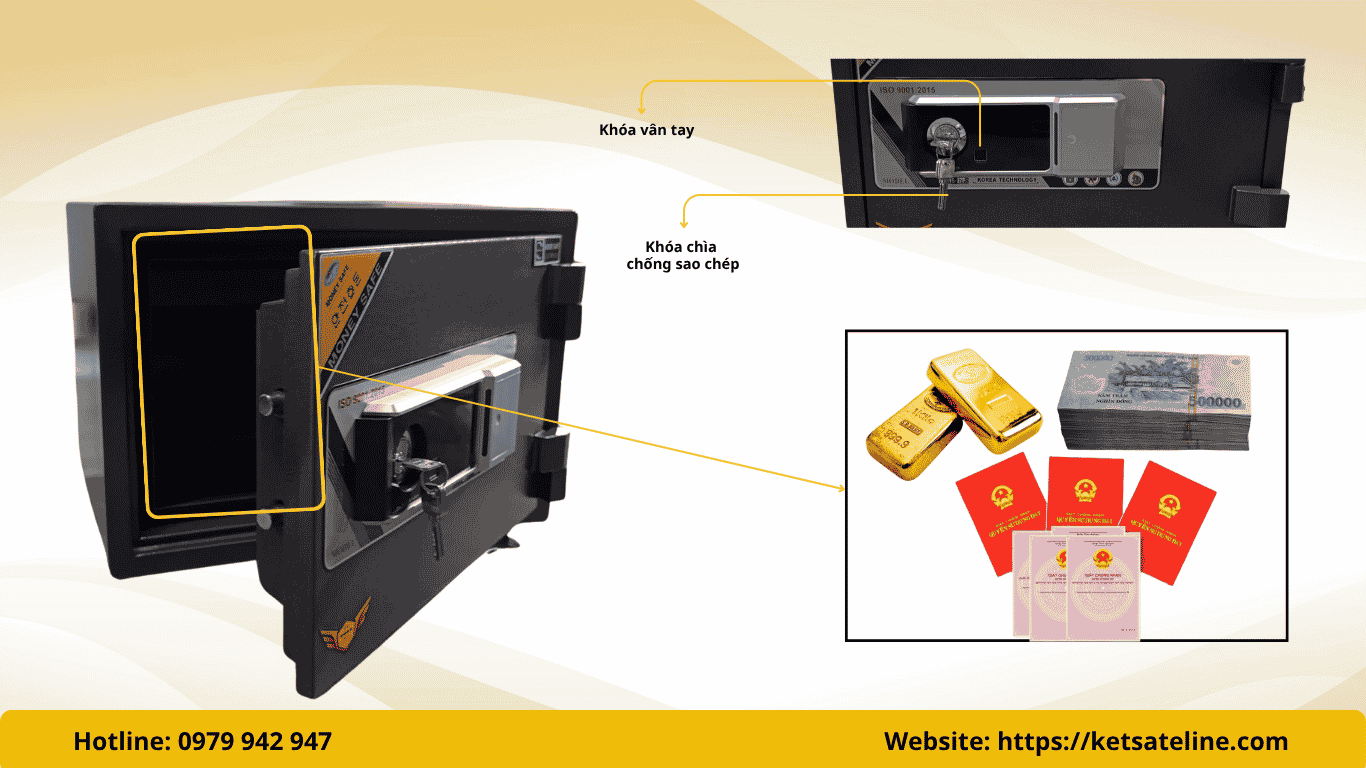 Két sắt money MNS-37F  (khoá vân tay)