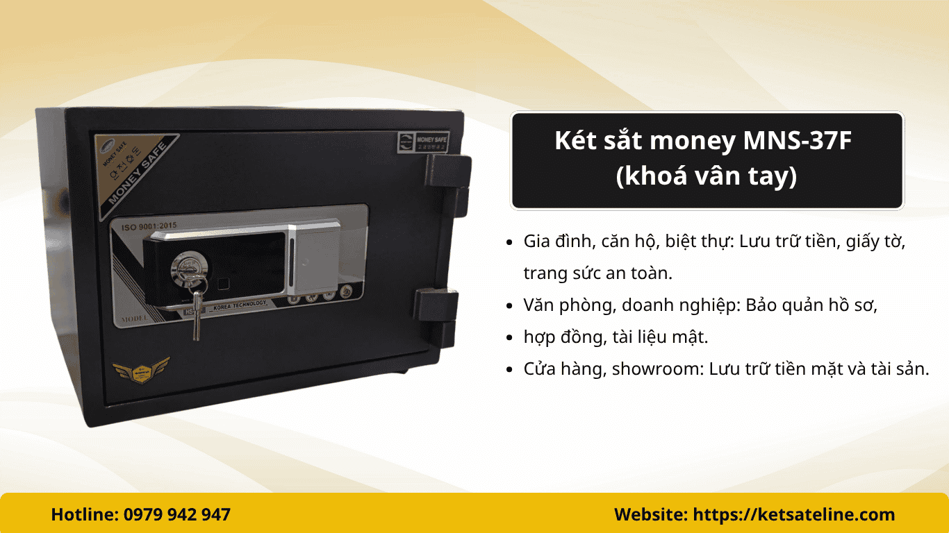 Két sắt money MNS-37F  (khoá vân tay)