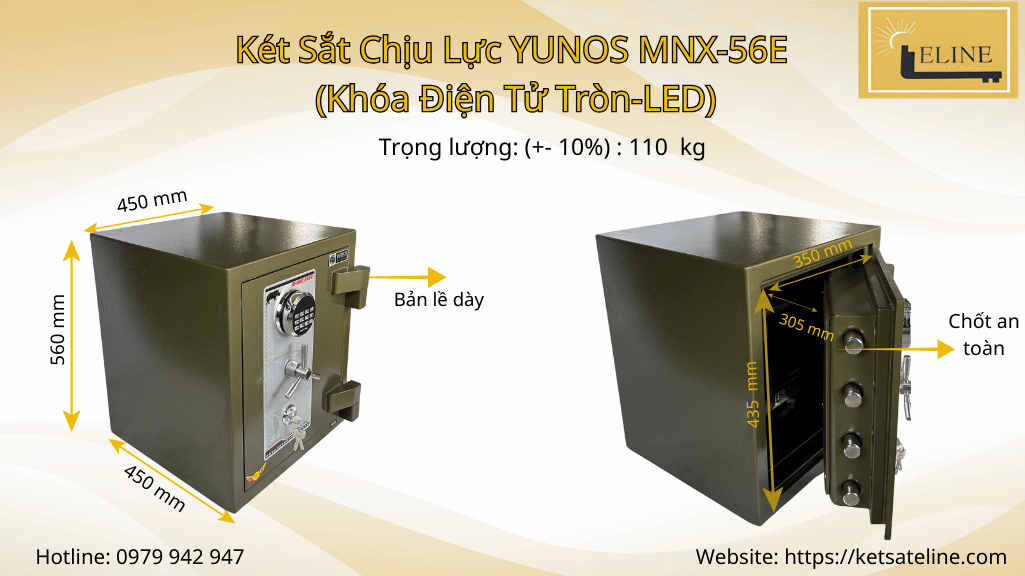 Két sắt chịu lực YUNOS YNS-56E (điện tử tròn-LED)