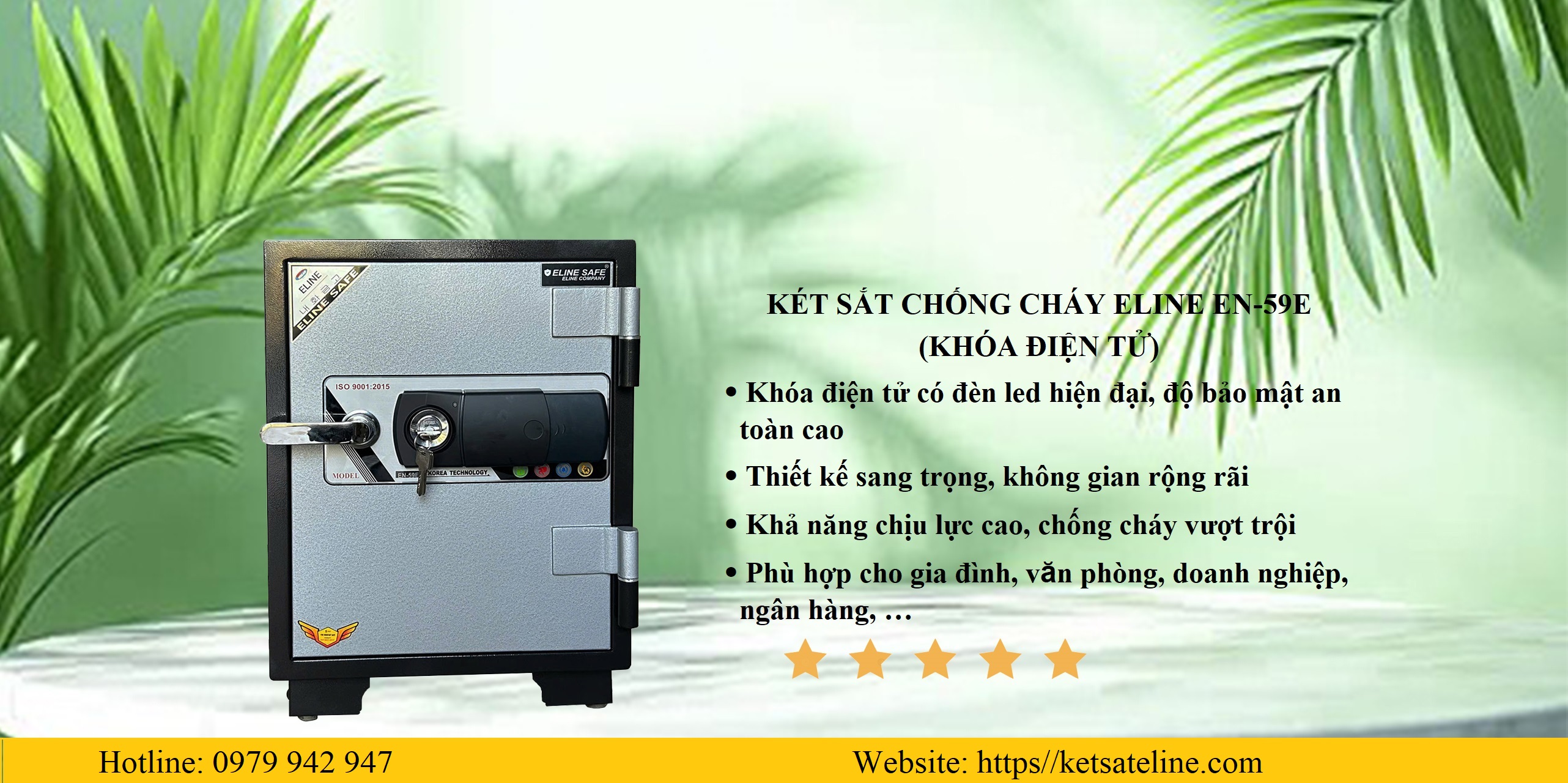Két sắt chống cháy ELINE EN-59E (KHÓA ĐIỆN TỬ)