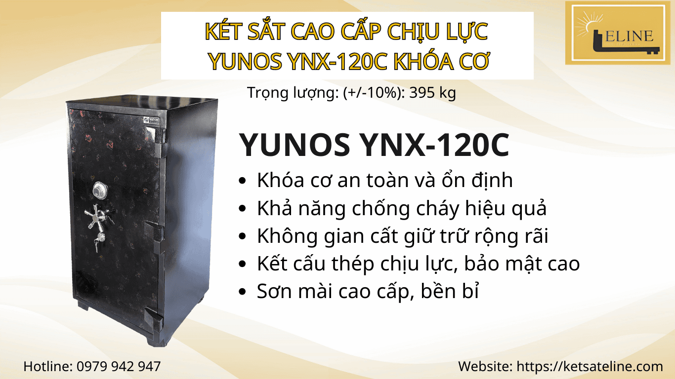 KÉT SẮT CAO CẤP CHỊU LỰC  YUNOS YNX-120C KHÓA CƠ