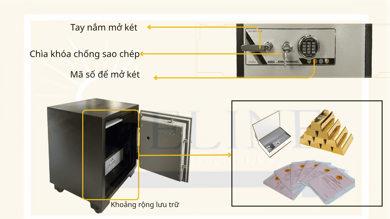 Két sắt chống cháy MONEY MNS-87F (Khóa vân tay)