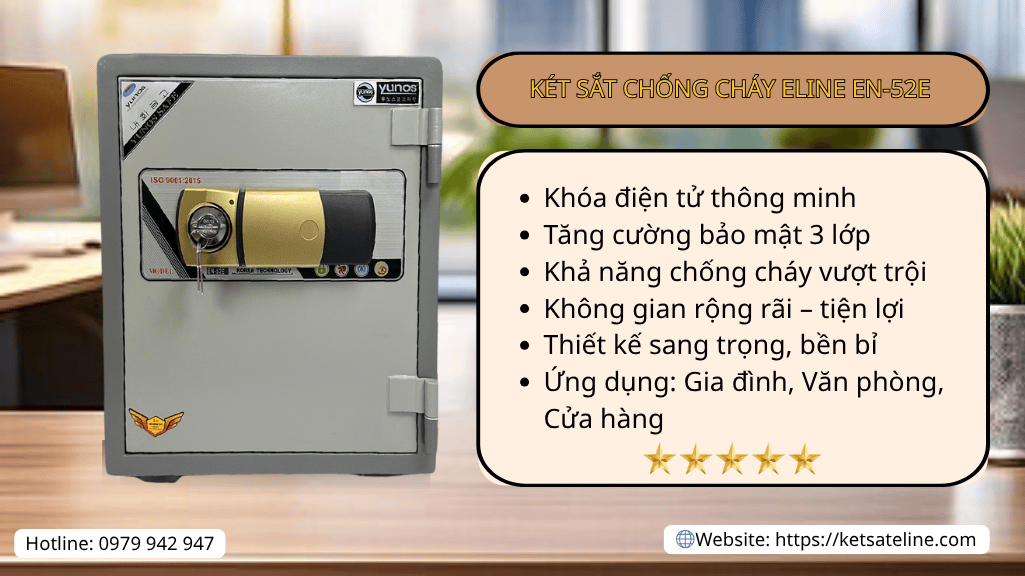 Két sắt chống cháy ELINE EN-52E (Khóa điện tử)