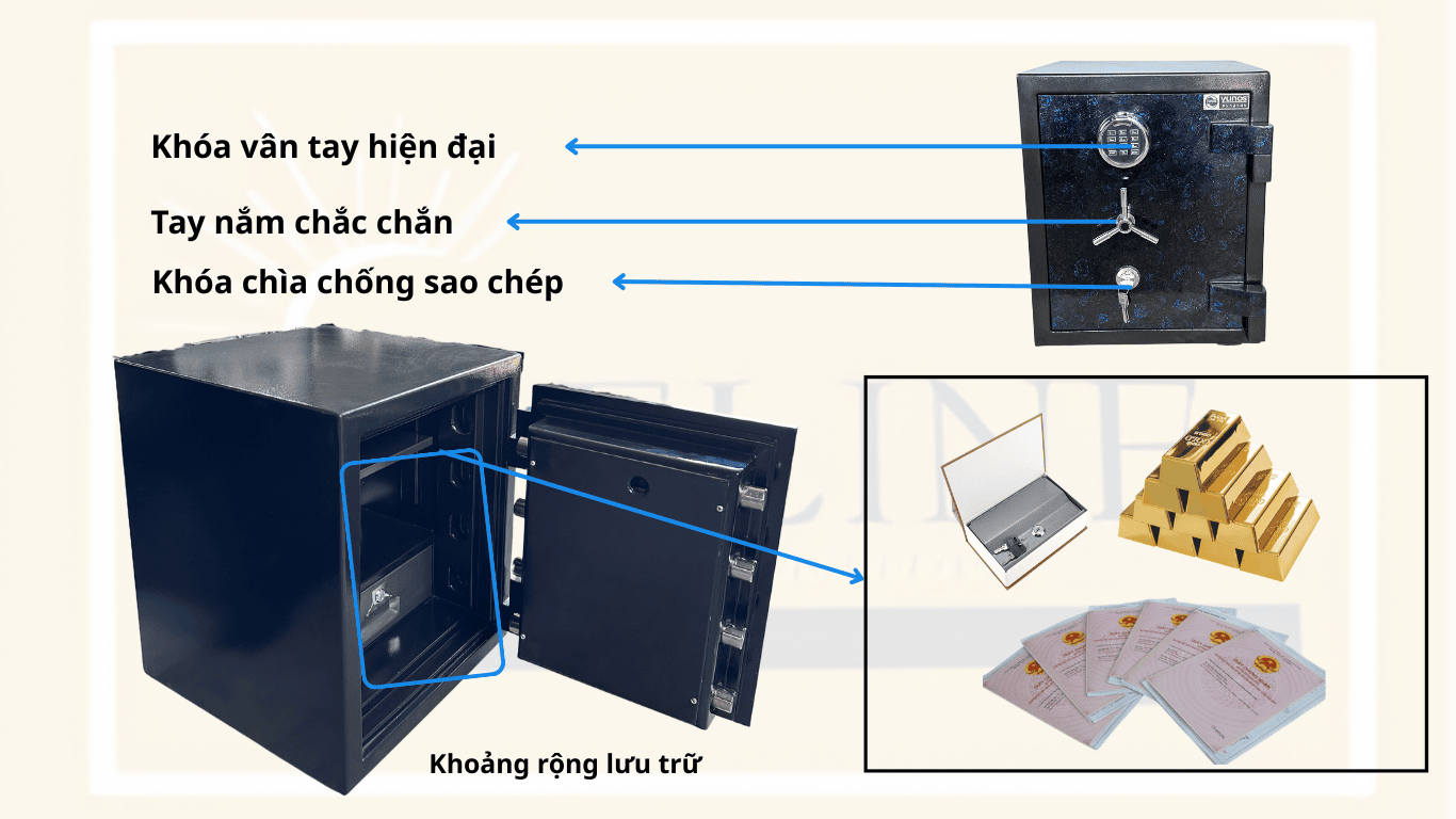 KÉT SẮT CAO CẤP CHỊU LỰC YUNOS YNX-56F (KHÓA VÂN TAY)