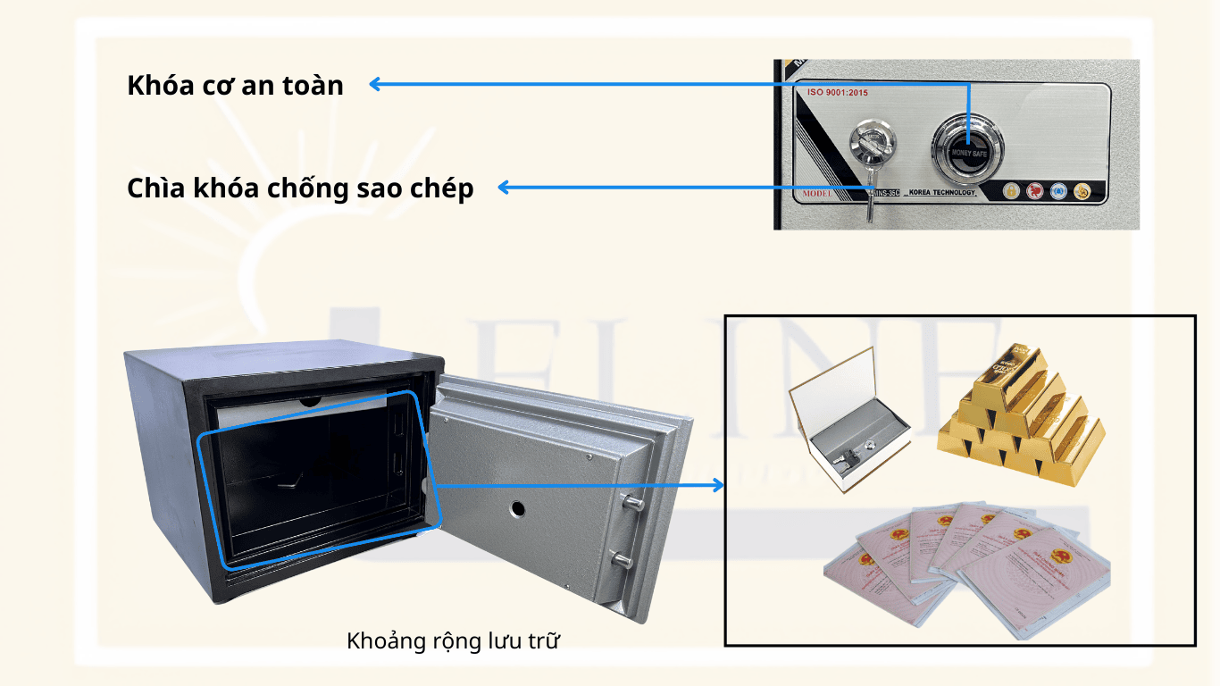 KÉT SẮT CHỐNG CHÁY MONEY MNS-35C (KHÓA CƠ)