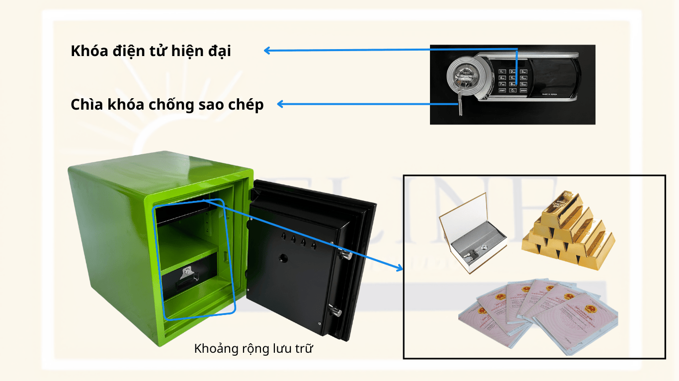 KÉT SẮT CHỐNG CHÁY YUNOS YNS-52E (KHÓA ĐIỆN TỬ)