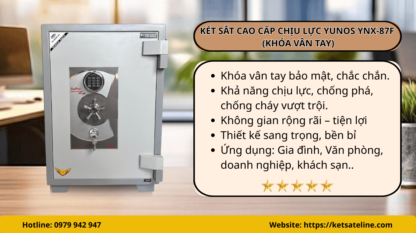 Két Sắt Cao Cấp Chịu Lực YUNOS YNX-87F (KHÓA VÂN TAY)
