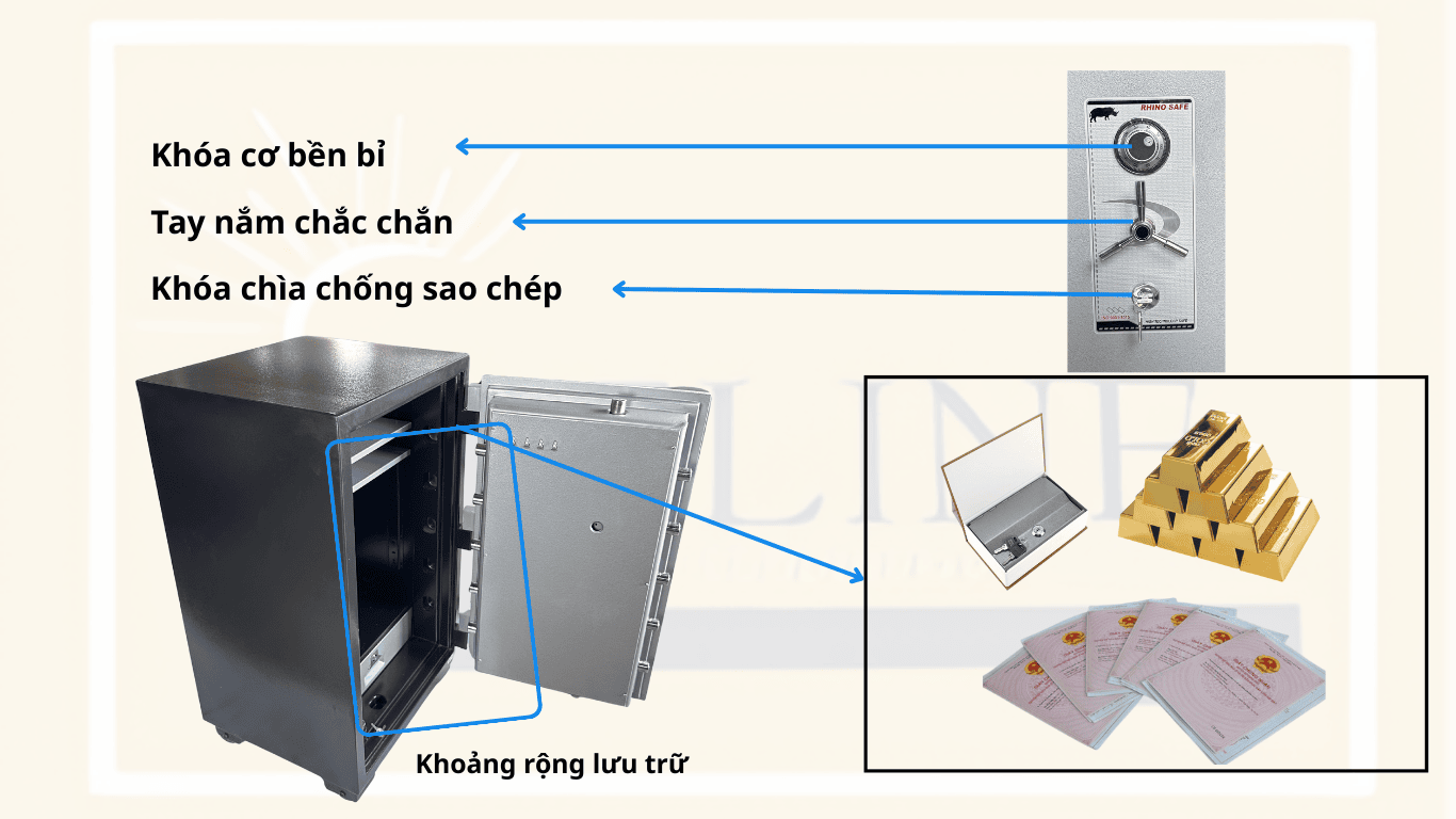 Két sắt chịu lực Money MNX-100C khóa cơ