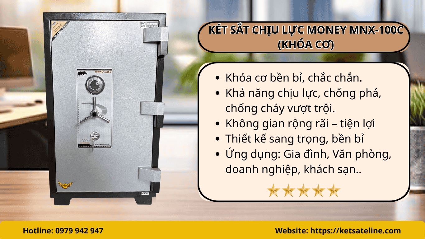 Két sắt chịu lực Money MNX-100C khóa cơ