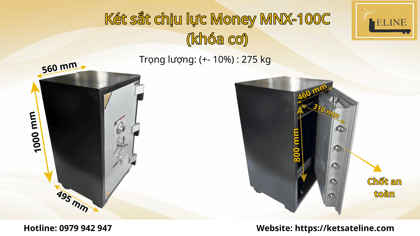 Két sắt chịu lực Money MNX-100C khóa cơ