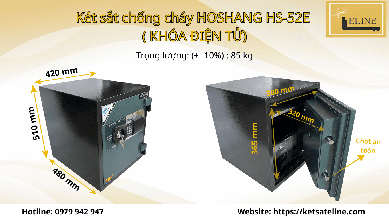 Két sắt chống cháy HOSHANG HS-52E  ( KHÓA ĐIỆN TỬ)