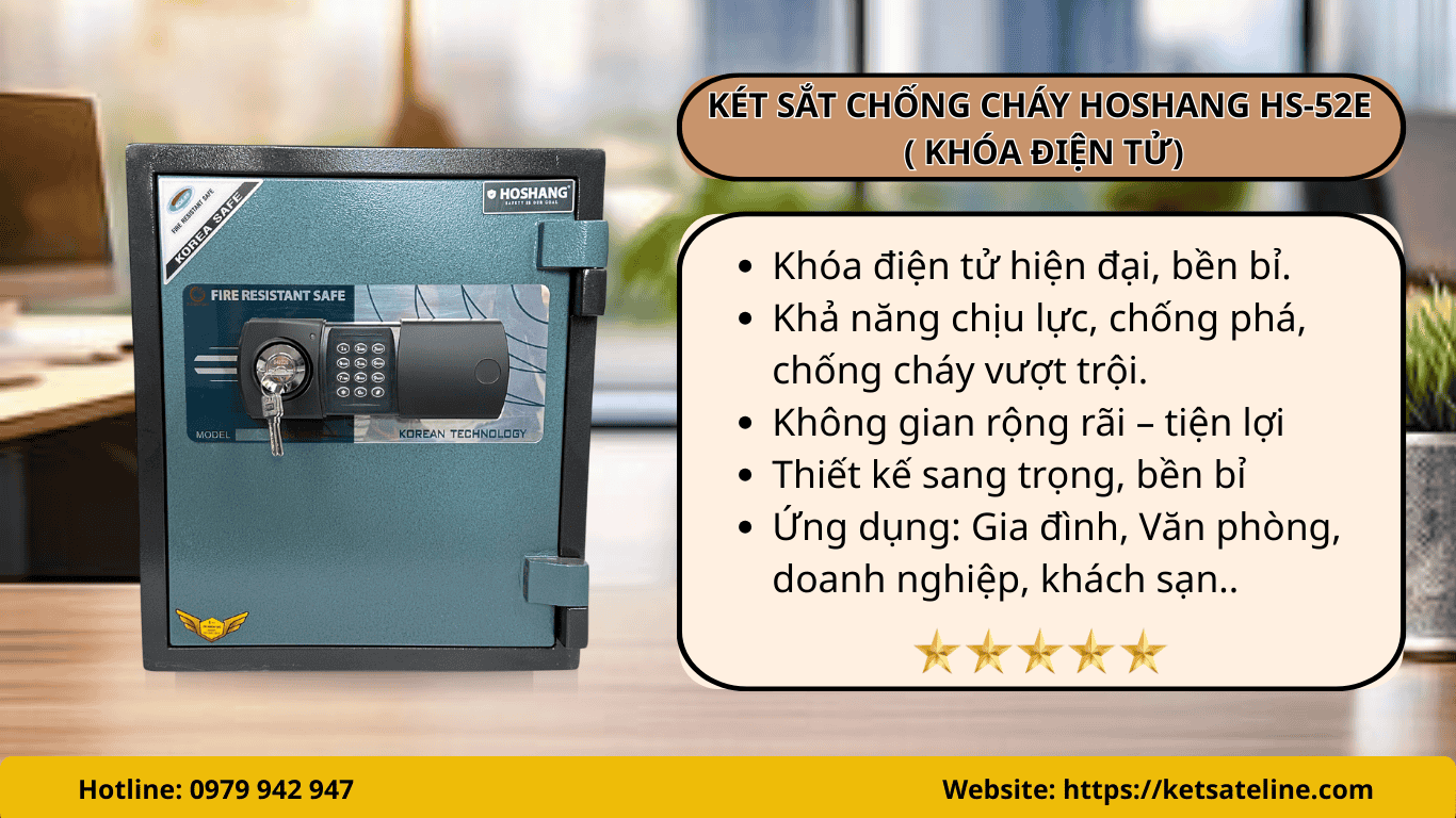 Két sắt chống cháy HOSHANG HS-52E  ( KHÓA ĐIỆN TỬ)