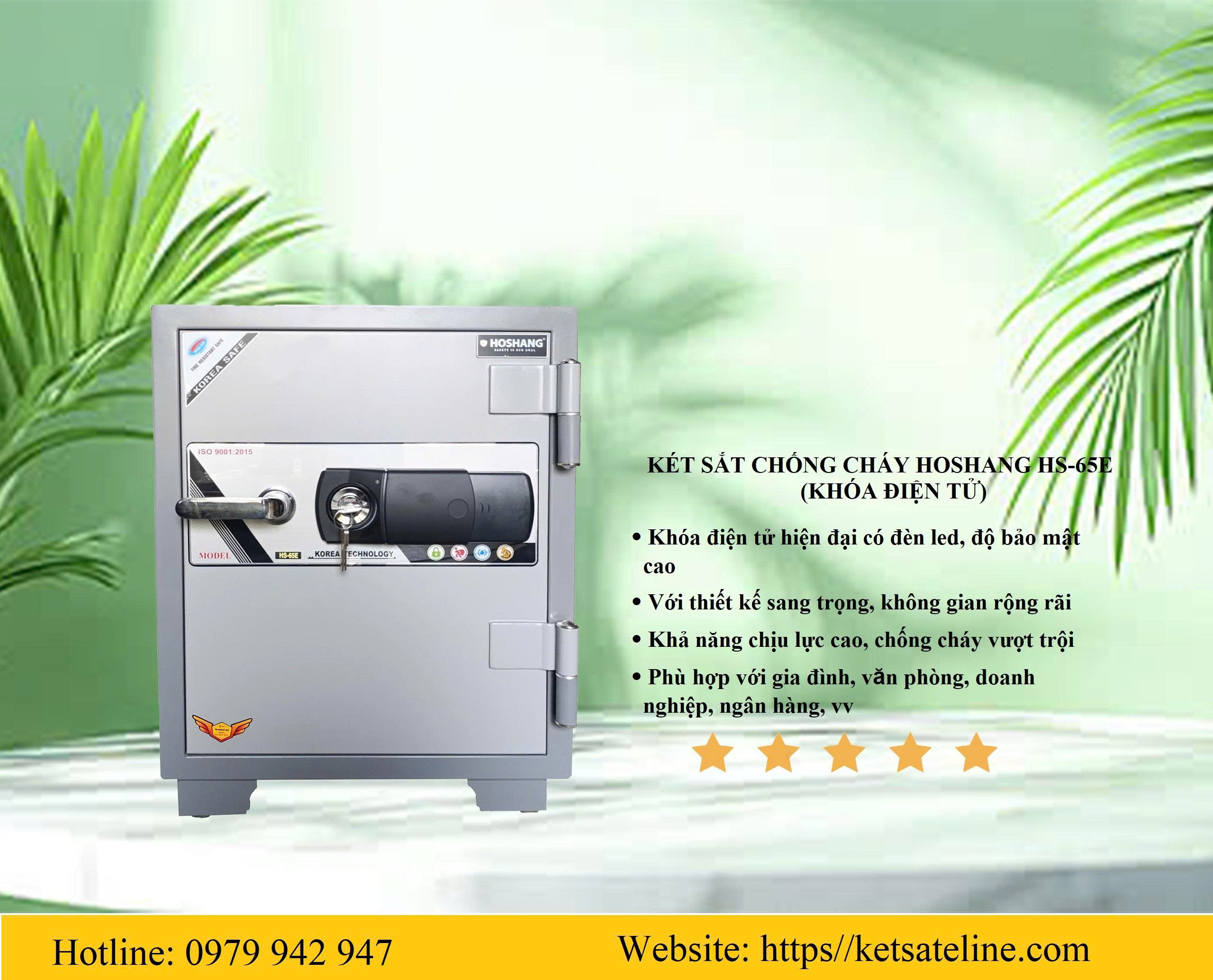 Két sắt chống cháy HOSHANG HS-65E(KHÓA ĐIỆN TỬ)