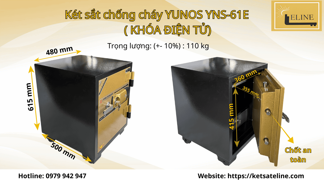 Két sắt chống cháy YUNOS YNS-61E  ( KHÓA ĐIỆN TỬ)