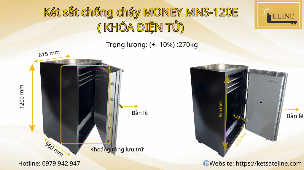 Két sắt chống cháy MONEY MNS-120E ( KHÓA ĐIỆN TỬ)