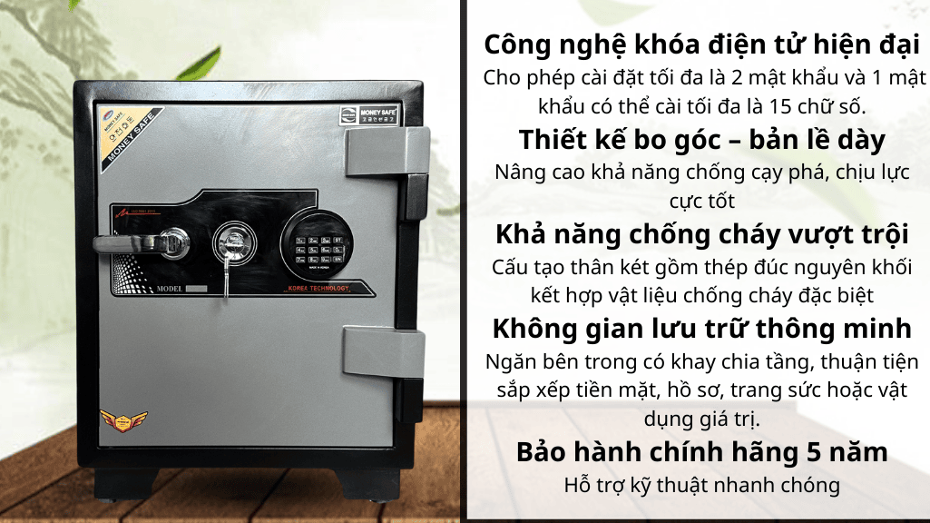 Két sắt chống cháy MONEY MNS-61E ( KHÓA ĐIỆN TỬ LED TRÒN)